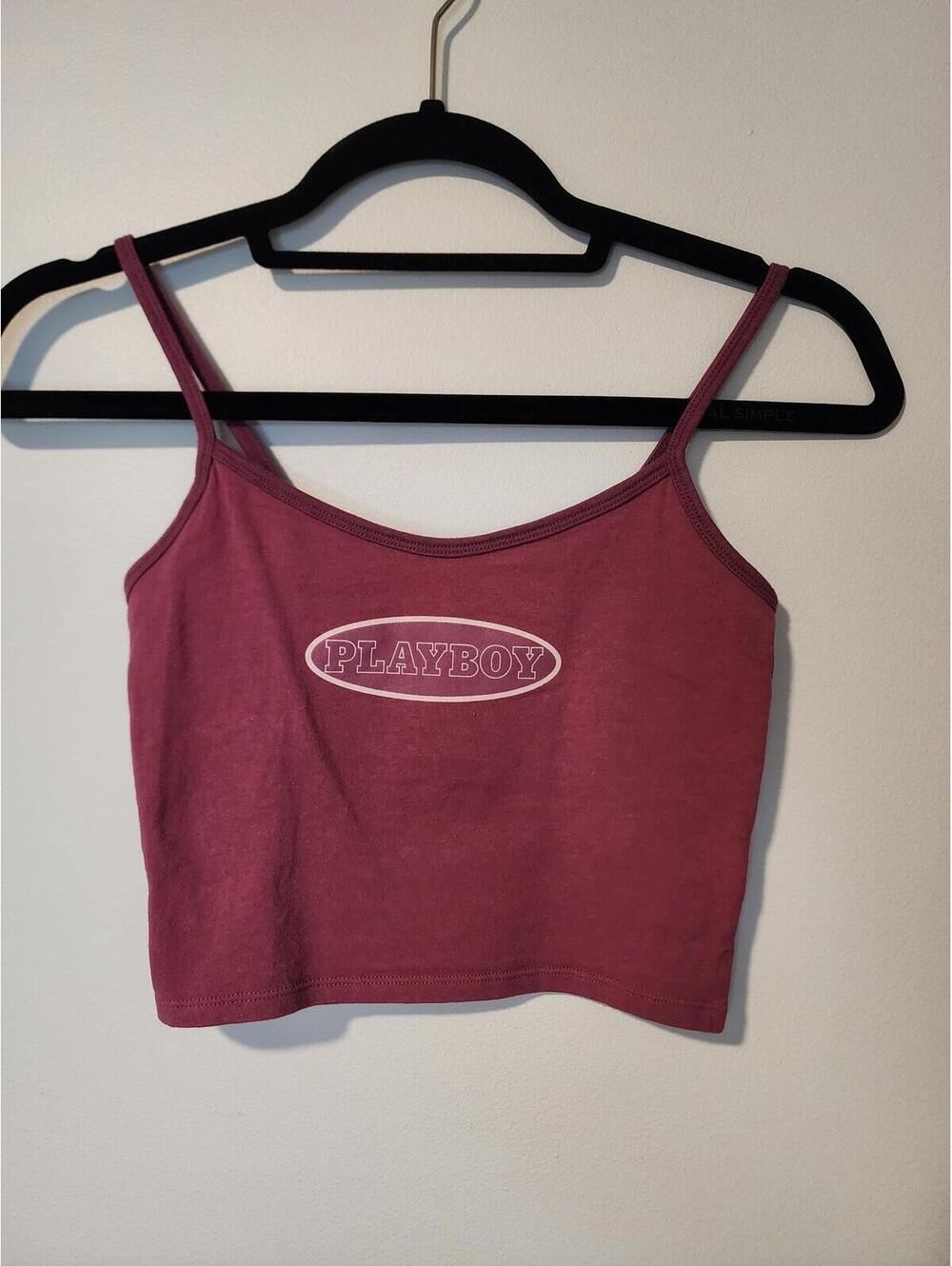 Playboy PacSun Magenta Spaghetti Strap Crop Tank Top Size XS
